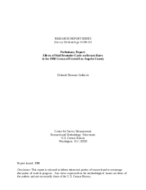 Preliminary Report: Effects of Mail Reminder Cards on Return Rates in the 1986 Census of Central Los Angeles County