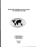 Recent HIV Seroprevalence Levels by Country: July 1998