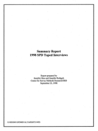 Summary Report: 1998 SPD Taped Interviews