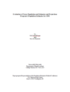 Evaluation of Texas Population Estimates and Projections Program's Population Estimates and Projections for 1990