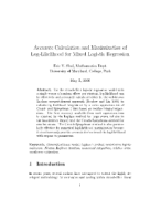Accurate Calculation and Maximization of Log-Likelihood for Mixed Logistic Regression