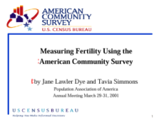 Measuring Fertility Using the American Community Survey