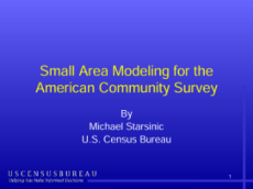 Small Area Modeling for the American Community Survey