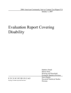 Evaluation Report Covering Disability