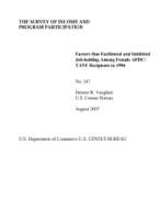 Factors that Facilitated and Inhibited Job-holding Among Female AFDC/TANF Recipients in 1996