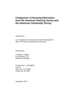 Comparison of Housing Information from the American Housing Survey and the American Community Survey