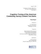Cognitive Testing of the American Community Survey Content Test Items