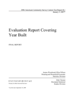 Evaluation Report Covering Year Built 