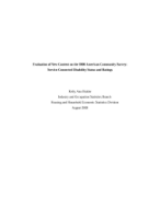 Evaluation of New Content on the 2008 American Community Survey: Service-Connected Disability Status and Ratings