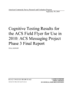 Cognitive Testing Results for the ACS Field Flyer for Use in 2010: ACS Messaging Project Phase 3 Final Report