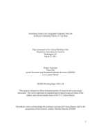 Examining Small-scale Geographic Estimates from the American Community Survey 5-Year Data