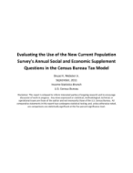 Evaluating the Use of the New Current Population Survey's Annual Social and Economic Supplement Questions in the Census Bureau Tax Model