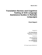 Translation Review and Cognitive Testing of ACS Language Assistance Guides in Multiple Languages