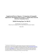Supplemental Poverty Measure: A Comparison of Geographic Adjustments with Regional Price Parities vs. Median Rents from the American Community Survey