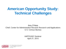 American Opportunity Study: Technical Challenges