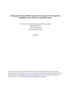 Demographic Analysis 2010: Estimates of Coverage of the Foreign-Born Population in the American Community Survey