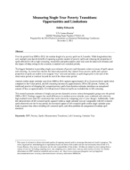 Measuring Single-Year Poverty Transitions: Opportunities and Limitations