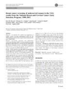 Breast cancer screening of underserved women in the USA: results from the National Breast and Cervical Cancer Early Detection Program, 1998–2012