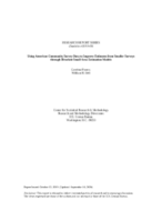 RESEARCH REPORT SERIES OR STUDY SERIES