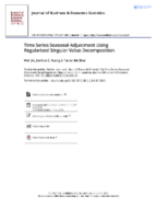 Time Series Seasonal Adjustment Using Regularized Singular Value Decomposition