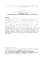 Poverty Dynamics: An Overview of Longitudinal Poverty Estimates Produced by the United States Census Bureau