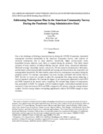 Addressing Nonresponse Bias in the American Community Survey During the Pandemic Using Adminstrative Data