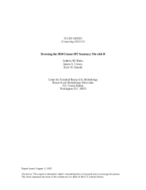 RESEARCH REPORT SERIES OR STUDY SERIES