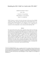 Modeling the 2021 Child Tax Credit in the CPS ASEC