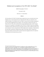 Methods and Assumptions of the CPS ASEC Tax Model