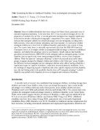 Examining the Rise in Childhood Disability: Does an Immigrant Advantage Exist?