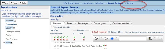 Select “Report” to view your data