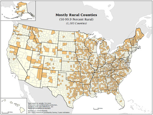 Mostly Rural Counties