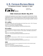 Facts for Features: Older Americans Month: May 2014