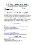 Facts for Features: 2014 NCAA Men's Final Four: April 5-7