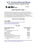 Facts for Features: Labor Day 2014: Sept. 1