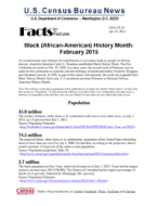 Facts for Features: Black (African-American) History Month: February 2015