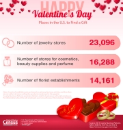 FFF graphic: Valentine's Day - Places in the U.S. to Find a Gift