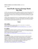 Facts for Features- Asian American-Pacific Islanders