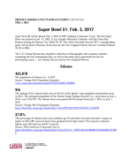 Facts For Features: Super Bowl 51: Feb 5, 2017