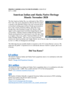 American Indian and Alaska Native Heritage  Month: November 2020