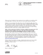 2020 Census: Letter to Colleges and Universities to Ensure Accurate Count of College Students and Towns