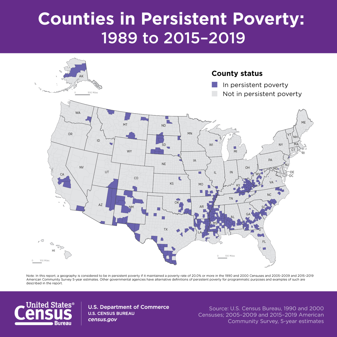 Counties in Persistent Poverty: 1989 to 2015 - 2019