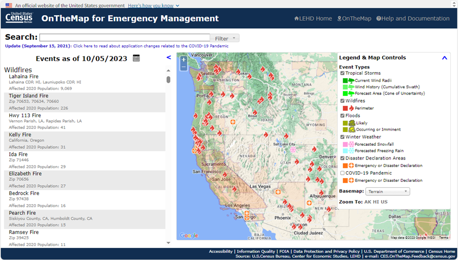 OnTheMap: 2023 Hawaii Wildfires 