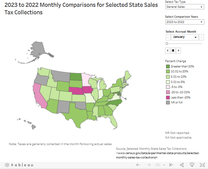 Census Interactive Gallery: State Tax Collections Per Capita: 1980-2021  