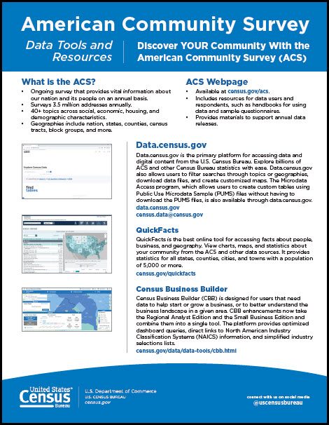 ACS Data Tools and Resources Flyer