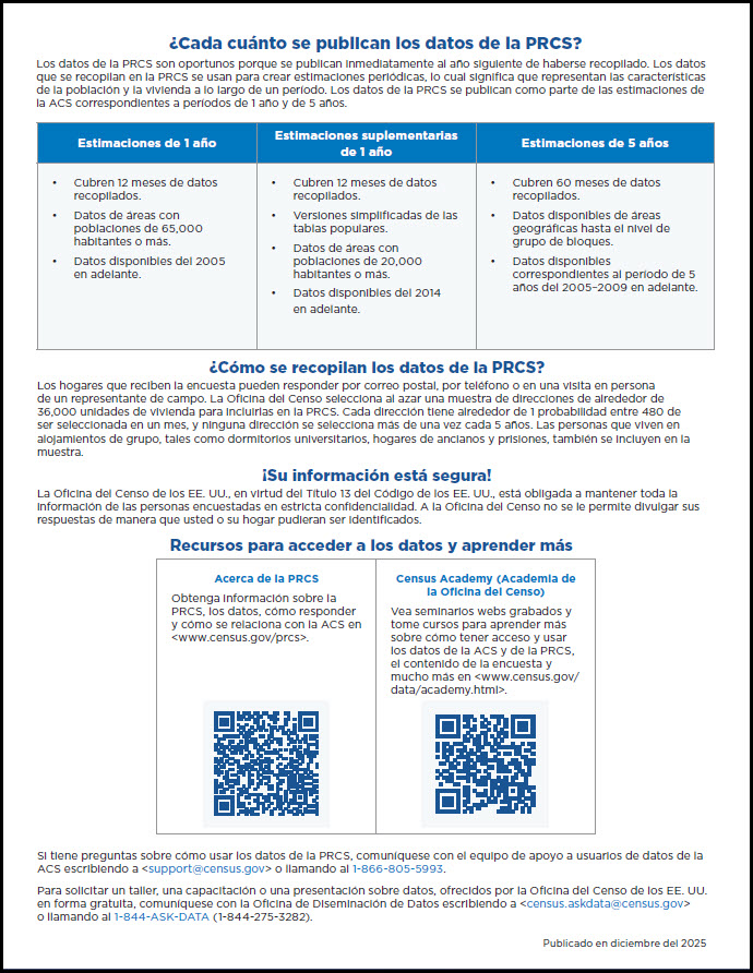 PRCS Overview Flyer in Spanish