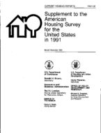 Supplement to the American Housing Survey for the United States in 1991