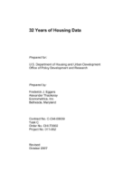 Outline of 32 Years of Housing Data