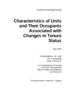 Characteristics of Units and Their Occupants Associated with Changes in Tenure Status