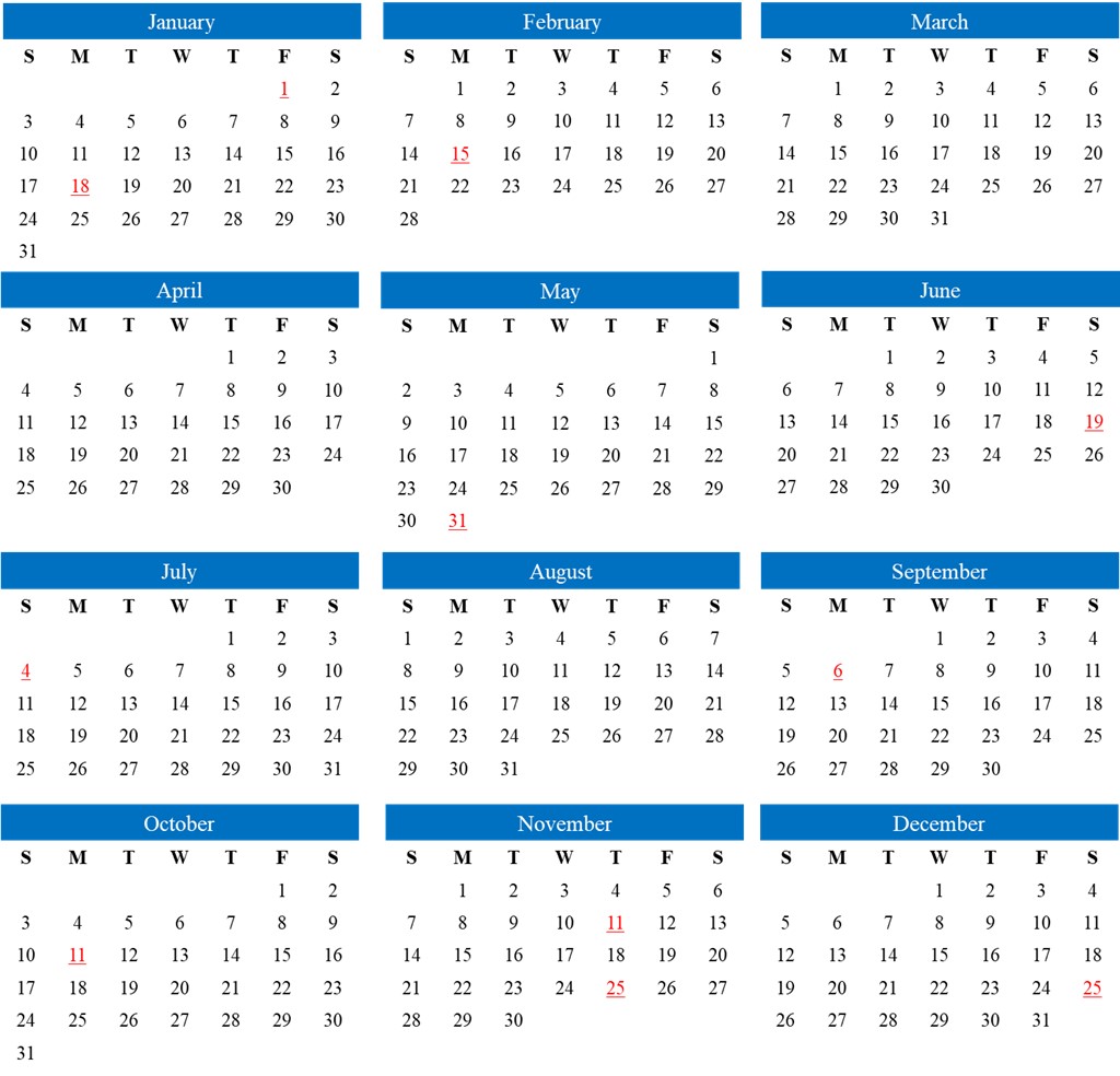 2027 Calendar